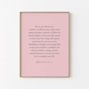 Stampa con citazione di Ralph Waldo Emerson: arte murale letteraria ispiratrice (download digitale) immagine 4