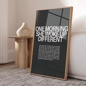 Motivational Trendy Wall Art Print | Positive Quote Poster | Strong Woman Quote Typography | Female Empowerment Wall Art | Home Office Decor