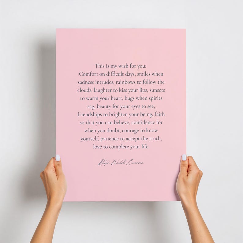 Stampa con citazione di Ralph Waldo Emerson: arte murale letteraria ispiratrice (download digitale) immagine 15
