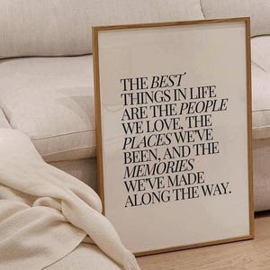 Le cose migliori della vita Citazione Moderna Trendy Tipografia Poster Appartamento Arredamento Casa Economico Makeover