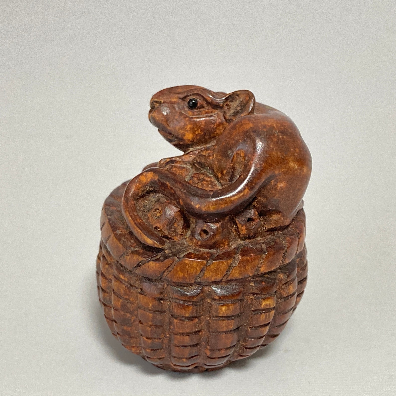 Japanese wooden NetsukeMouse Netsuke Kimono item wood Etsy