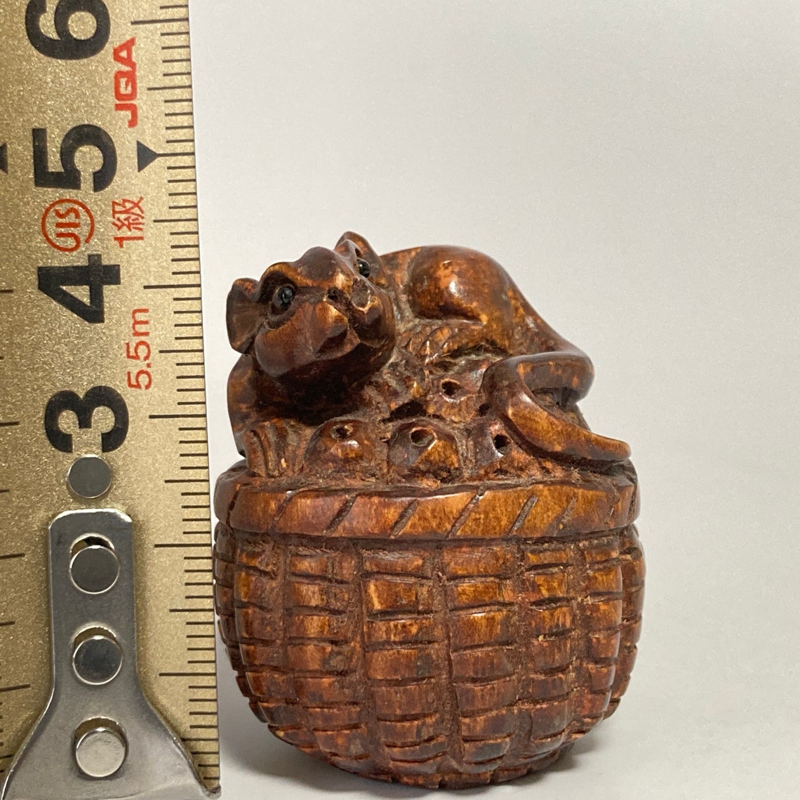 Japanese wooden NetsukeMouse Netsuke Kimono item wood Etsy