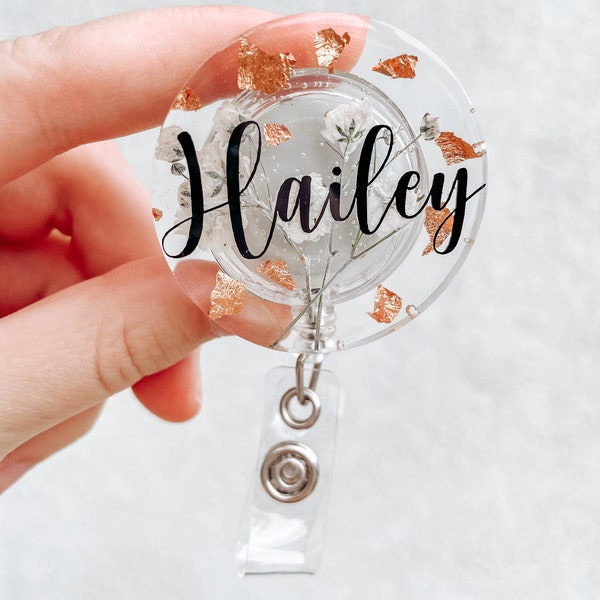 Baby’s Breath ID Badge Reel