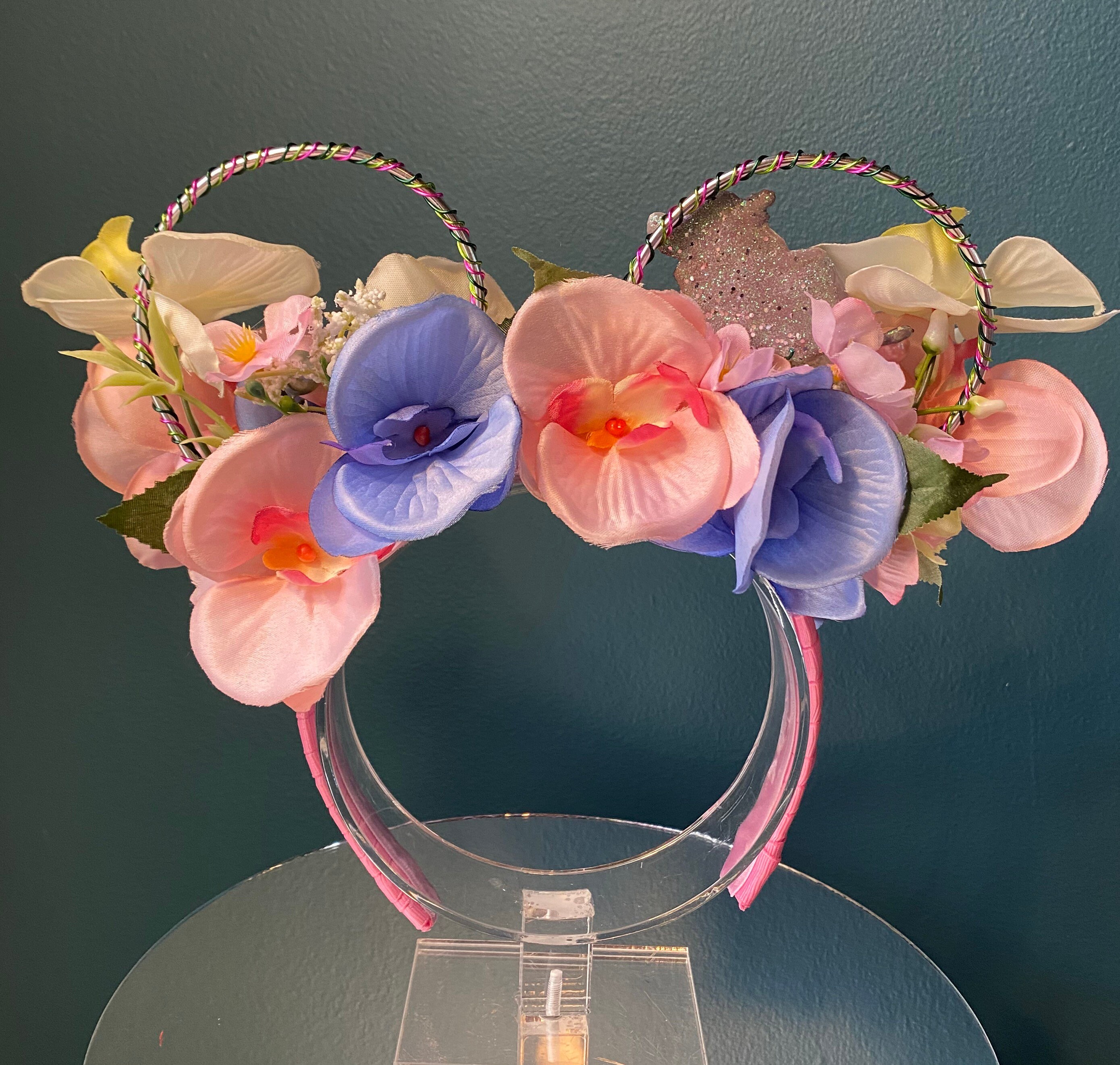 Dumbo Pink & Blue Floral Wire Minnie Mouse Ears Etsy