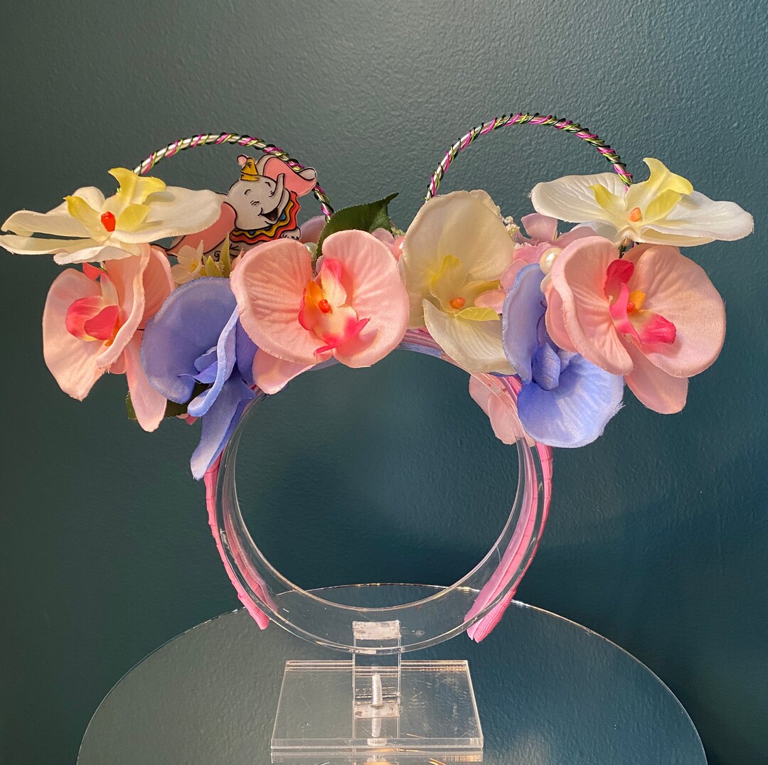 Dumbo Pink & Blue Floral Wire Minnie Mouse Ears Etsy