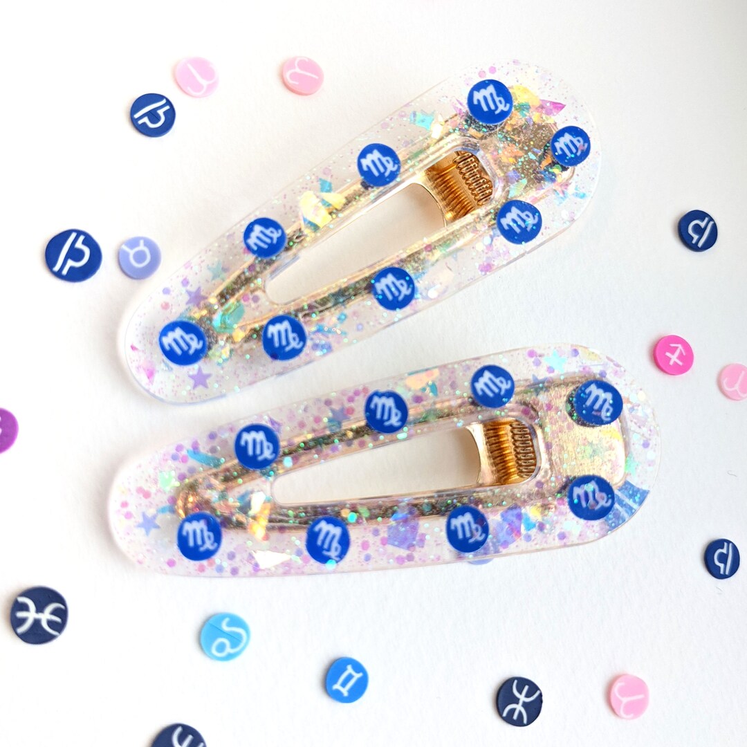 Zodiac Spring Clips Customizable Zodiac Hair Clips (set of 2) - Etsy