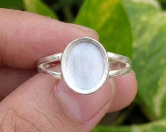 Handmade Ring Bezel Setting, 925 Sterling Silver Ring Blank Oval Mounting