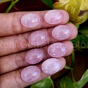 Rose Quartz Oval Cabochons: Calibrated Gemstone Lot for Jewelry Making (10x14mm 12x16mm 13x18mm)