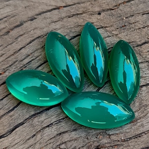 Cabujón de ónix verde marquesa: piedra preciosa natural para joyería, de 5 x 10 mm a 10 x 20 mm