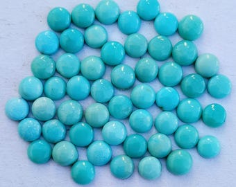Cabochon rotondo di turchese dell'Arizona da 3 mm: lotto di pietre preziose di qualità AAA