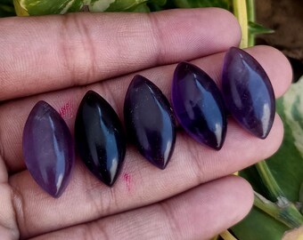 Purple Amethyst Marquise Shape Cabochon Natural Amethyst Gemstone Lot For Jewelry Making 12x23mm
