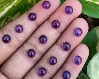 African Amethyst Cabochon: Calibrated Round Gemstones Lot (3mm-20mm)