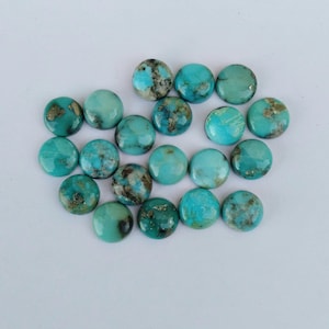 Arizona Turquoise Cabochon Lot: Calibrated Round Gemstone, Jewelry Making (3mm-16mm Sizes Available) image 6