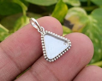 Handmade Pendant Bezel Setting, 925 Silver Pendant Blank Triangle Mounting