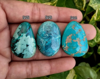 Natural Turquoise Cabochon: Oval, Tibetan Turquoise Loose Gemstone for Jewelry Making