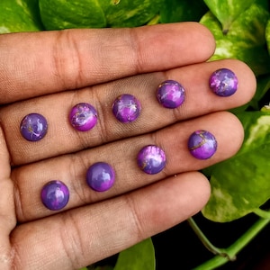 Purple Copper Turquoise Cabochon: Round Gemstone for Jewelry Making