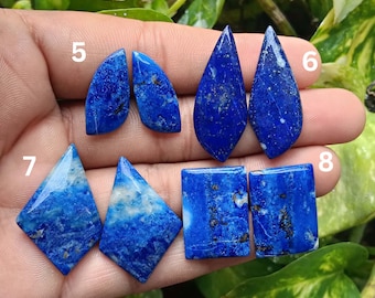 Natural Lapis Lazuli Matching Pair Gemstone Set For Making Handmade Earring