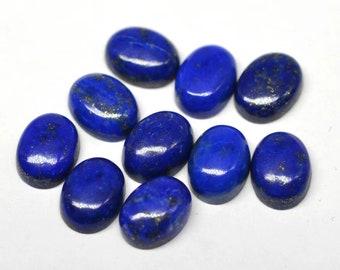 Lapis-lazuli naturel, lapis de forme ovale, pierre de lapis bleue, cabochon de lapis, pierre précieuse pour bijoux.