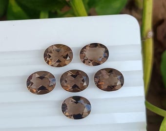 Smoky Quartz Gemstone: Oval Faceted Calibrated Stone for Jewelry, November Birthstone
