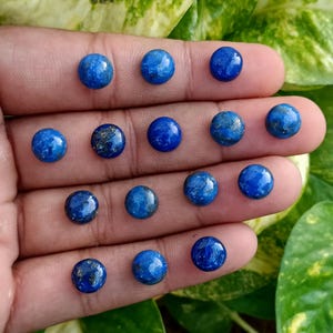 Lapis Lazuli Cabochon: Round Blue Gemstone for Jewelry Making 3mm-10mm