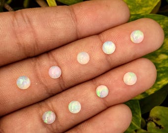 5mm Ethiopian Opal Round Cabochon : Flashy Gemstone, Jewelry Making