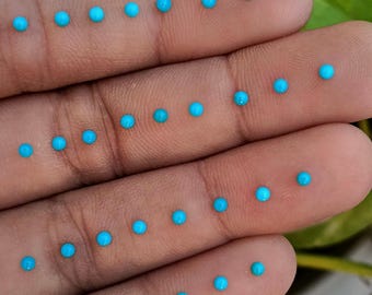 2mm Arizona Turquoise Cabochon: AAA+ Quality Round Tiny Gemstone for Jewelry