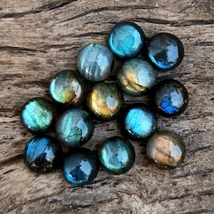 Natural Labradorite Round Cabochon Flat Back Calibrated Mix Flashy Gemstone Lot For Jewelry Making 3mm 4mm 5mm 6mm 7mm 8mm 9mm 10mm to 30mm