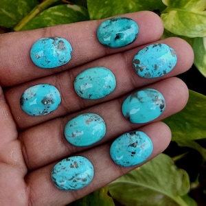 Arizona Turquoise Cabochon: Oval Gemstone for Jewelry Making 4x6mm to 15x20mm
