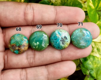 16mm Tibetan Turquoise Cabochon, Round Flat Back Gemstone
