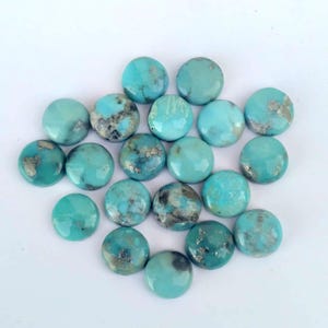 Arizona Turquoise Cabochon Lot: Calibrated Round Gemstone, Jewelry Making (3mm-16mm Sizes Available) image 8