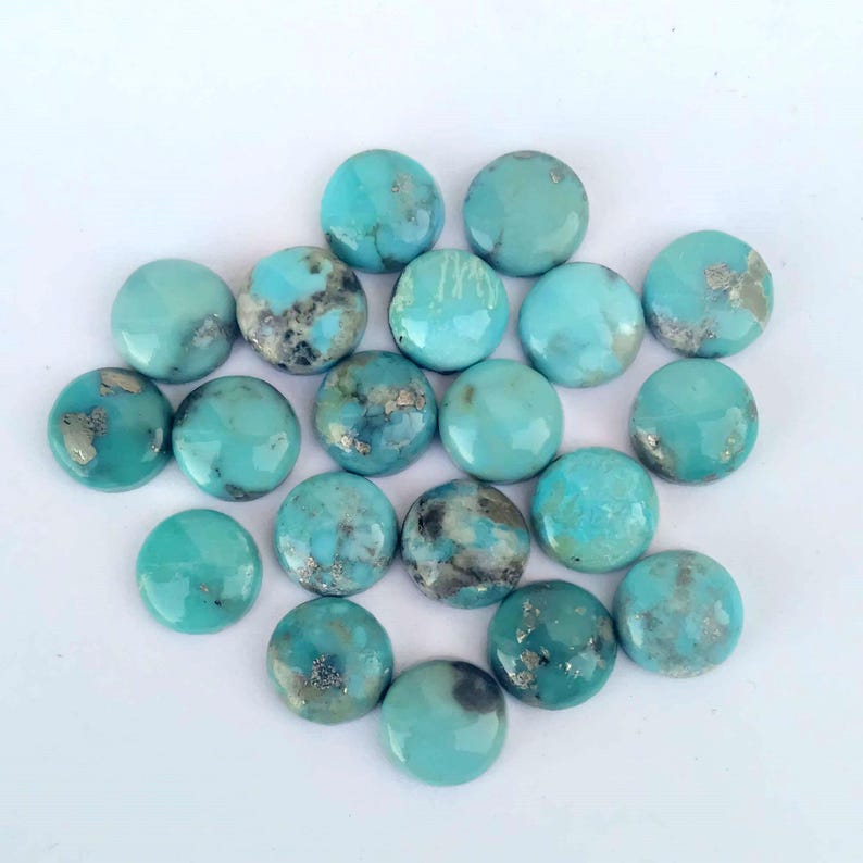 Arizona Turquoise Cabochon Lot: Calibrated Round Gemstone, Jewelry Making (3mm-16mm Sizes Available) image 8