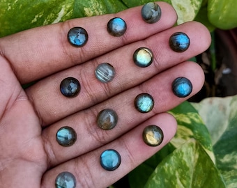 Flashy Labradorite Round Cabochon: Calibrated Gemstone for Jewelry Making 3mm to 30mm