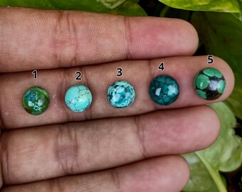 Tibetan Turquoise Cabochon: Round & Oval Gemstone for Jewelry Making
