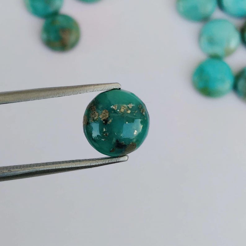 Arizona Turquoise Cabochon Lot: Calibrated Round Gemstone, Jewelry Making (3mm-16mm Sizes Available) image 3