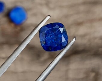 Faceted Lapis Lazuli Gemstone, Cushion Cut, Calibrated Stone (5mm-20mm)