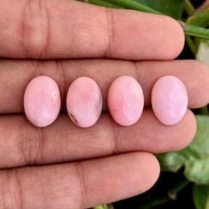 Naturlig rosa opal oval cabochon platt baksida ädelsten för smyckestillverkning 4 x 6 MM till 15 x 20 MM