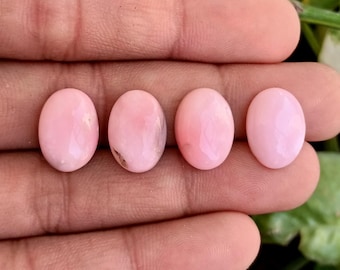 天然ピンクオパール オーバルカボション フラットバック 宝石 ジュエリー製作用 4 x 6 MM ～ 15 x 20 MM