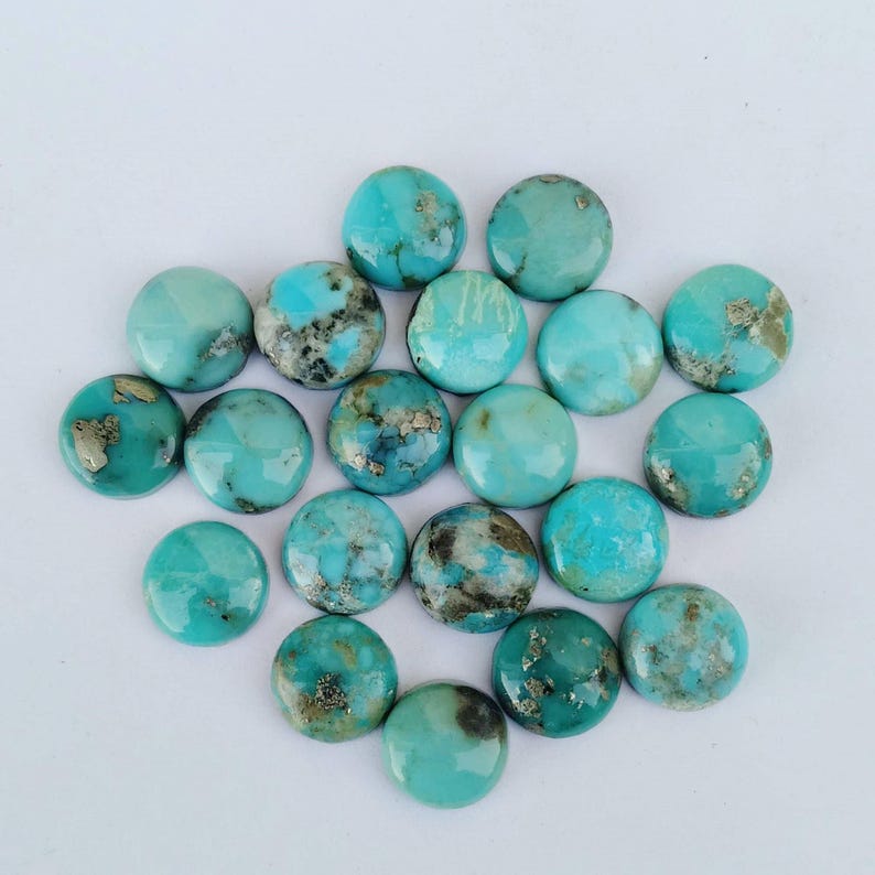 Arizona Turquoise Cabochon Lot: Calibrated Round Gemstone, Jewelry Making (3mm-16mm Sizes Available) image 1