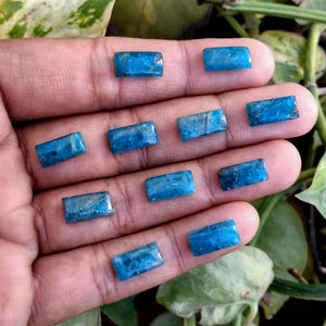 Natural Apatite Rectangle Gemstone For Jewelry Making, AAA Quality Calibrated Cabochon Gems for Setting
