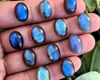 Blue Labradorite Oval Cabochon: AAA Quality Natural Gemstone for Jewelry Making 10x14mm