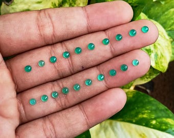 3mm Green Onyx Cabochons: Smooth Round Gemstone Lot for Jewelry