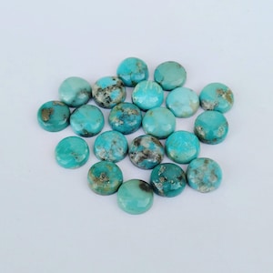 Arizona Turquoise Cabochon Lot: Calibrated Round Gemstone, Jewelry Making (3mm-16mm Sizes Available) image 5