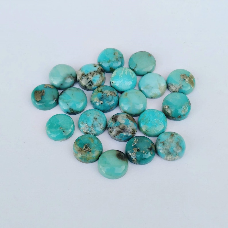 Arizona Turquoise Cabochon Lot: Calibrated Round Gemstone, Jewelry Making (3mm-16mm Sizes Available) image 5