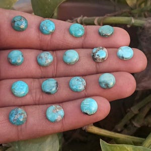 Arizona Turquoise Cabochon Lot: Calibrated Round Gemstone, Jewelry Making (3mm-16mm Sizes Available) image 9
