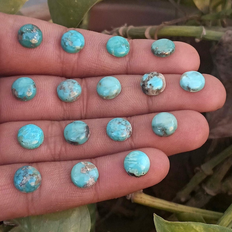 Arizona Turquoise Cabochon Lot: Calibrated Round Gemstone, Jewelry Making (3mm-16mm Sizes Available) image 9