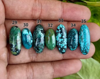 Natural Tibetan Turquoise Cabochon: Oval & Cushion Loose Gemstones