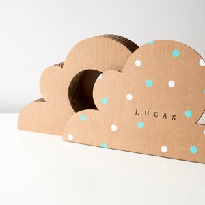 Caja de cartón en forma de nube / colores variables / regalo personalizado infantil o bebé