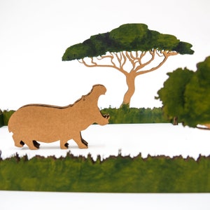 Set de juego infantil imaginativo: animales de cartón con fauna africana