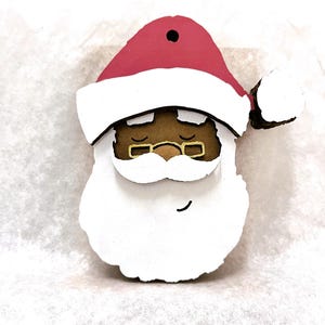 Adorno de Navidad de Papá Noel | Bola de Cartón Pintada a Mano