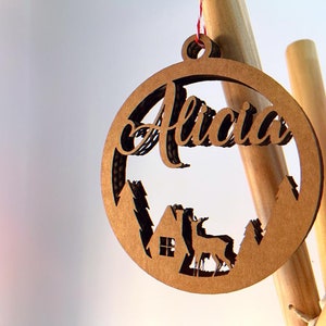Nombre de la bola de Navidad - Bola de Navidad de cartón para el árbol - Adorno de Navidad personalizado